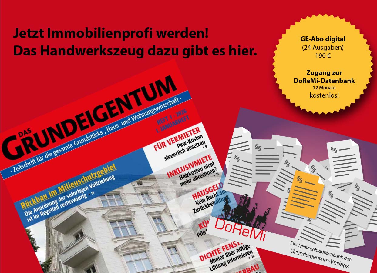 Titelbild: DAS GRUNDEIGENTUM - Jahresabonnement - DIGITAL